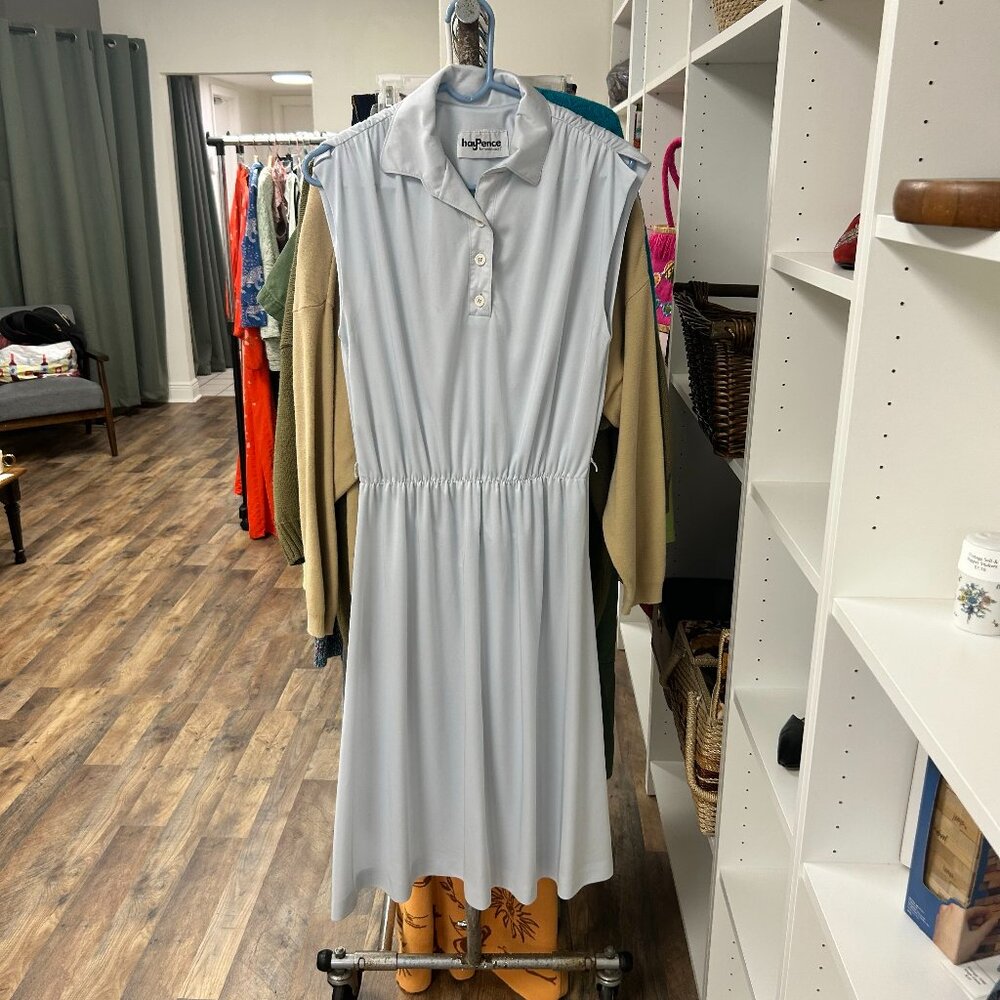 Vintage HayPence Blue Midi Dress, Estimated Size Large
